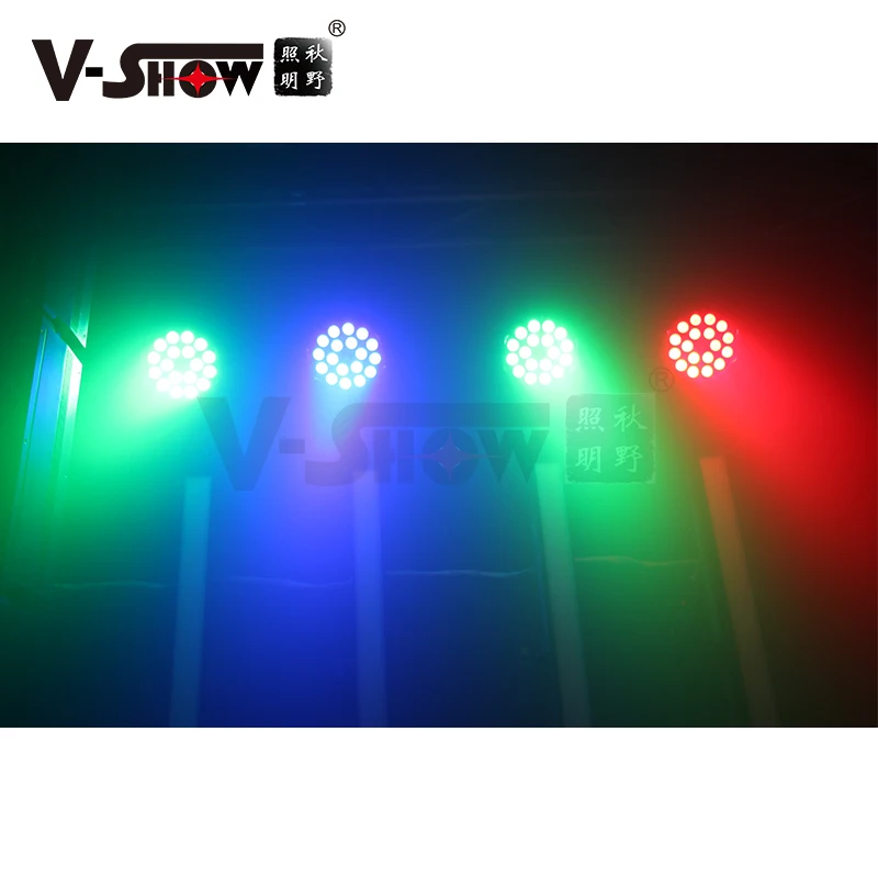 VSHOW-Interior Zoom LED Stage Luz, PZ1806, 18W, RGBWA, UV, 6 em 1, DMX Control, luz de zoom para o centro do evento, 18pcs