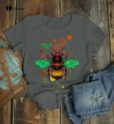 Women'S Save The Bees Shirt Graphic Tee Illustrated T-Shirt Shirt Hipster Bee Ke Custom Aldult Teen Unisex Digital Printing