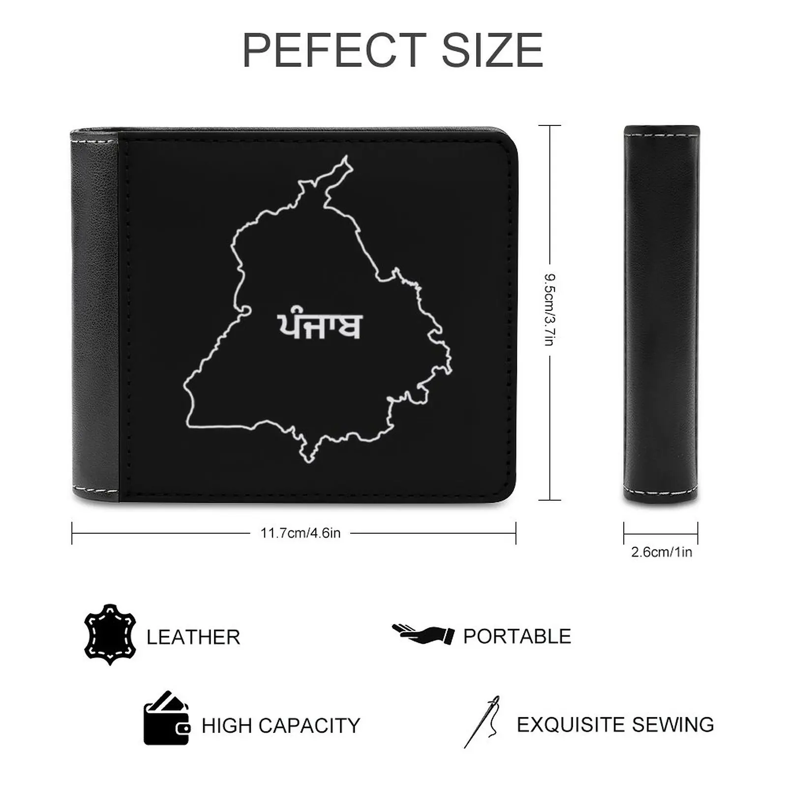 ????? Punjab Map Outline Business Men Wallets Small Money Purses New Design Dollar Price Top Wallet No Farmers No Food Punjab