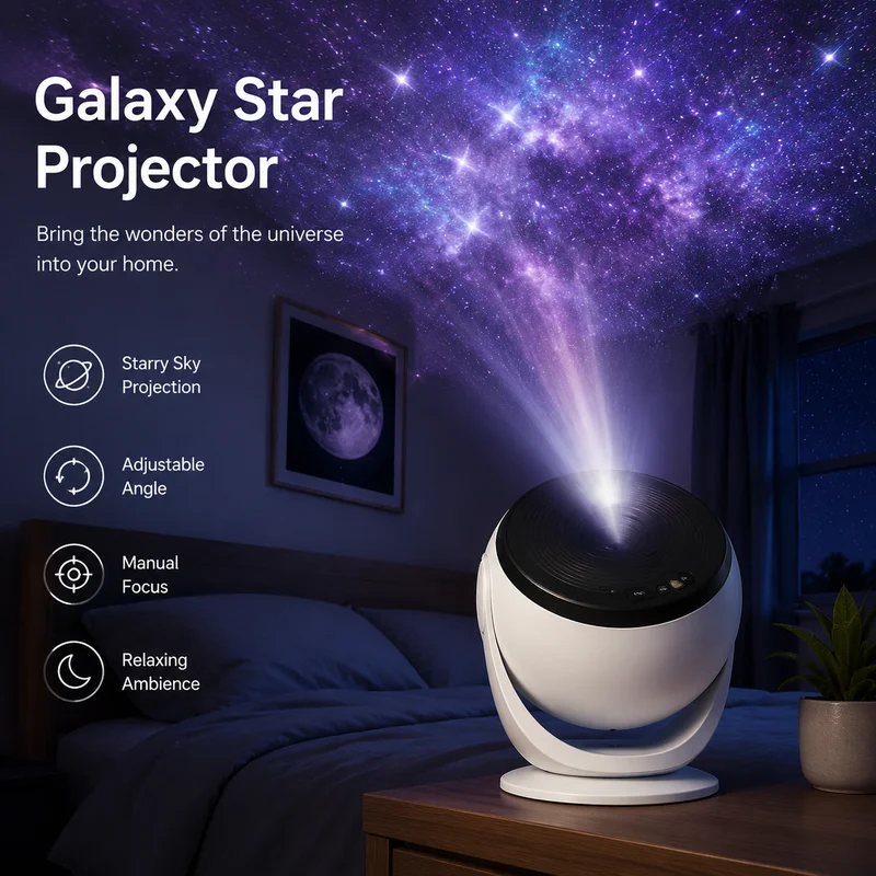 Galaxy Projector Star Light 4K Nebula Night Light with 13 Film Slides, USB Ambient Lamp for Bedroom Living Room, Home Decor Gift