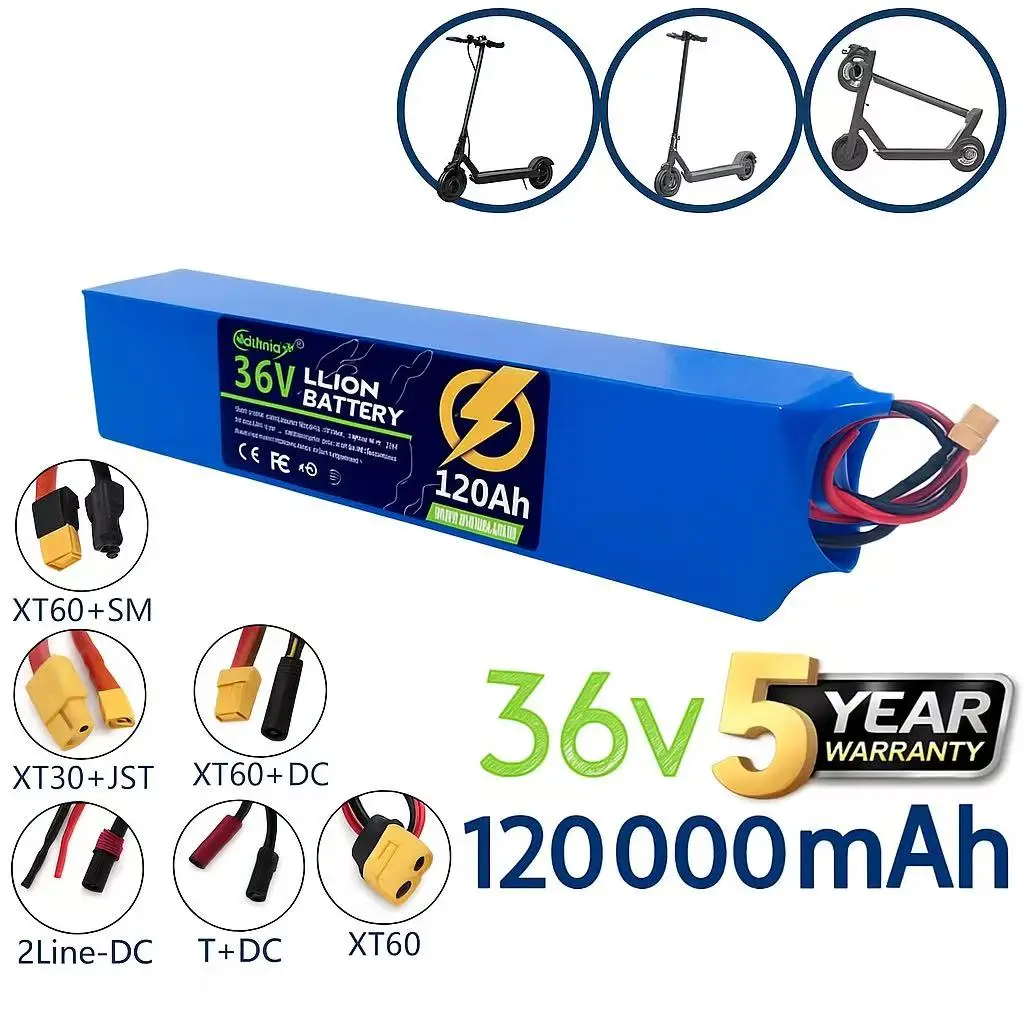 

NEW 10S3P 36V 120Ah 36vElectric Scooter Battery Pack18650 LithiumM365 Electric Scooter 36v BatteryScooter with Charger