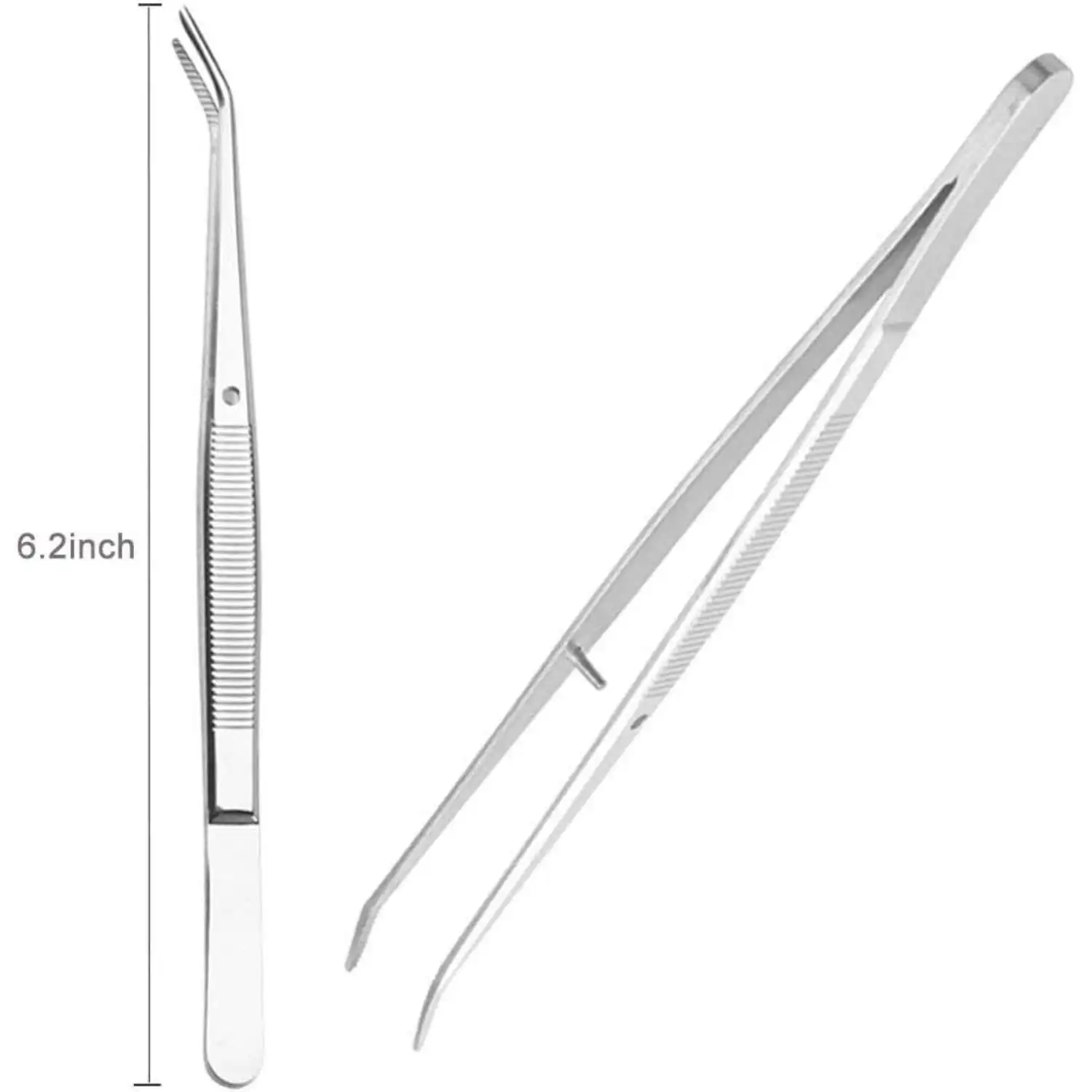 Stainless Steel Dental Tweezers Curved Serrated Tip Cotton Filling Clip Tweezer Forceps Dentistry Instruments Dentist Tools