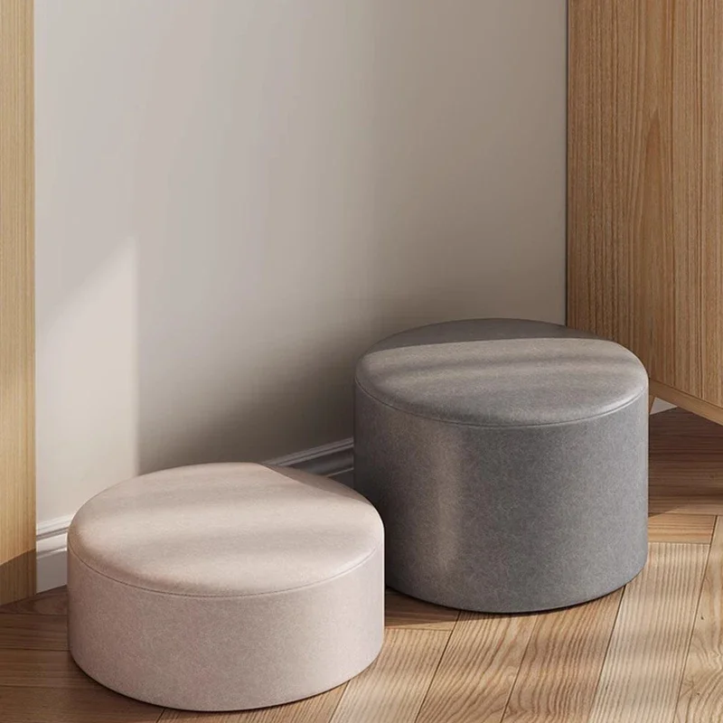 

Foot Stool Pads Minimalist Furniture Round Small Portable Nordic Home Entryway Bench Foot Stool Hallway Muebles Taburete Design