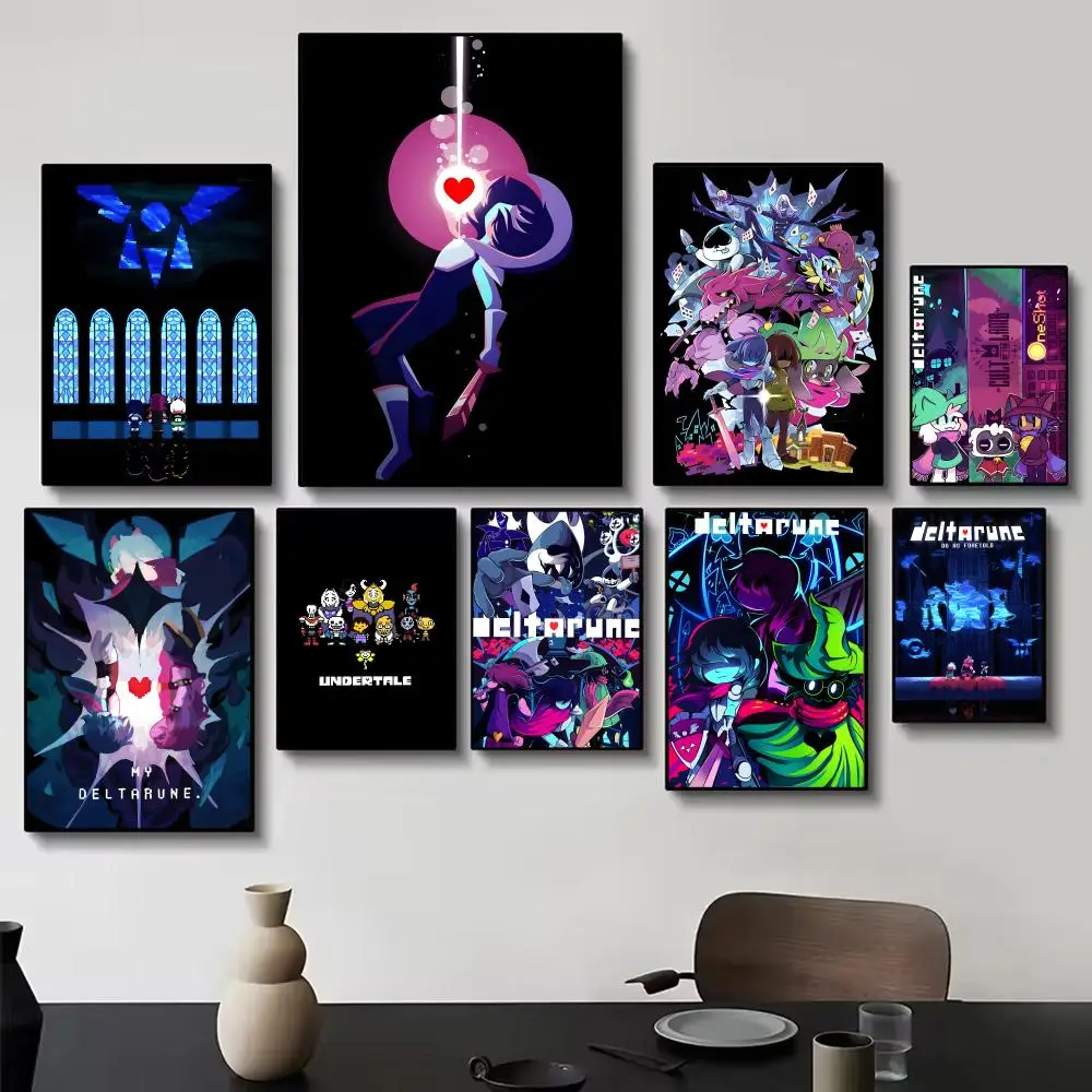 Stylish Pixelated Enigmatic D-Deltarune Poster Painting Wall Art for Living Room Home Gifts Decor Mural