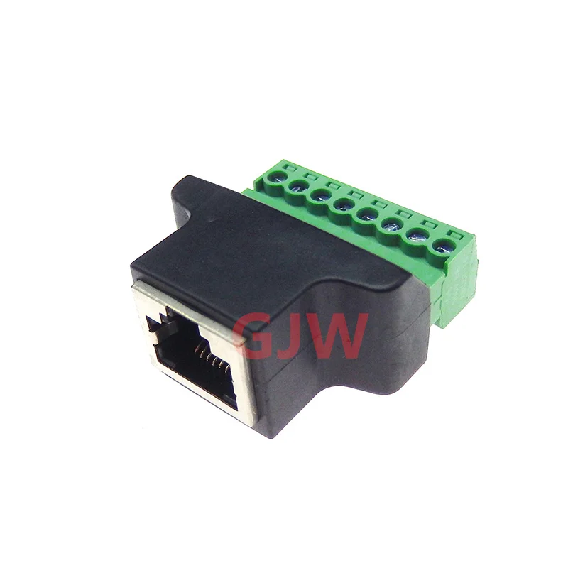 RJ45 Ethernet FEMALE TO 8 PIN SCREW TERMINAL converter RJ45 socket connector adapter for cctv dvr