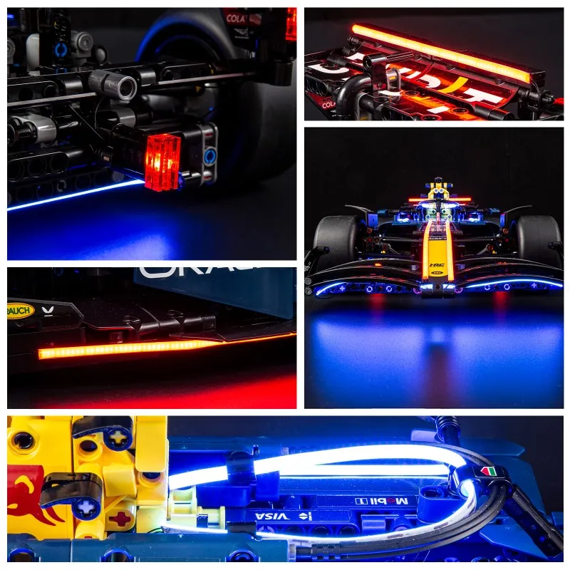LED-lichtset voor LEGO 42206 Technic Oracle Racing RB20 F1 Auto Bouwstenen DIY Speelgoed (Alleen LED-licht, zonder blokken Model)
