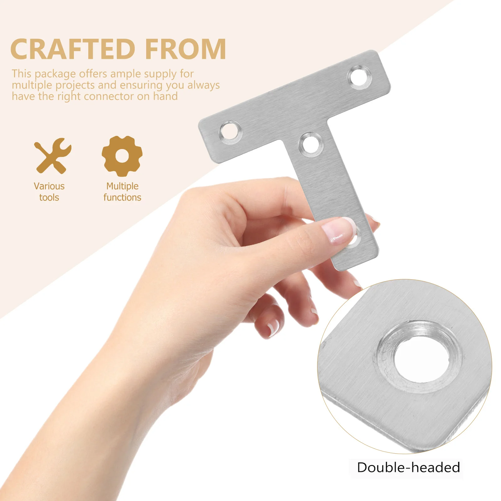 

25Pcs Stainless Steel L-Shaped Corner Brackets Flat Connector Plates 4x16mm Screw Wood Furniture Cabinet Joining Shelf Support