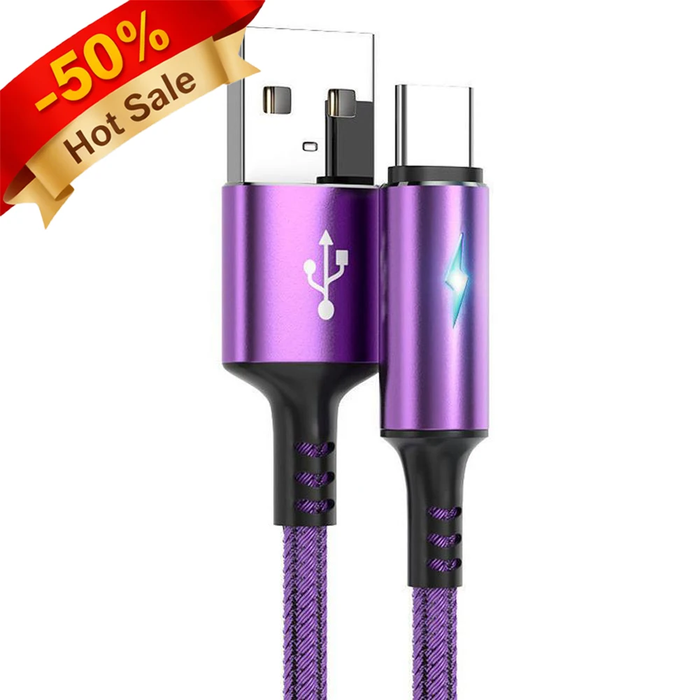 LED Charger Cable 5A 1.2 m Light Up Lightning Cable USB Fast Charging Data Cord for Smart Phone
