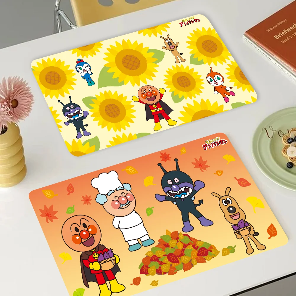 A-Anpanman Anime New Super Absorbent Coffee Dish Kitchen Absorbent Draining Mat Drying Mat Quick Dry Bathroom Placemat