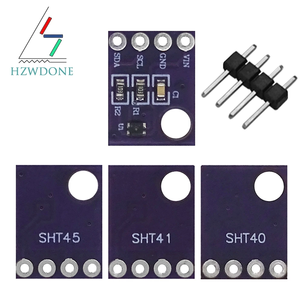 High-Precision SHT40, SHT41, SHT45 Temperature and Humidity Sensor Module for IoT, HVAC, and Environmental Monitoring