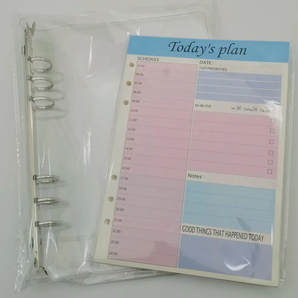 1 st Planner Agenda A5 losbladige Notebook Bindmiddel Schema's Dagelijks Plan Takenlijst Kladblok 100 Pagina's Kantoor Schoolbenodigdheden