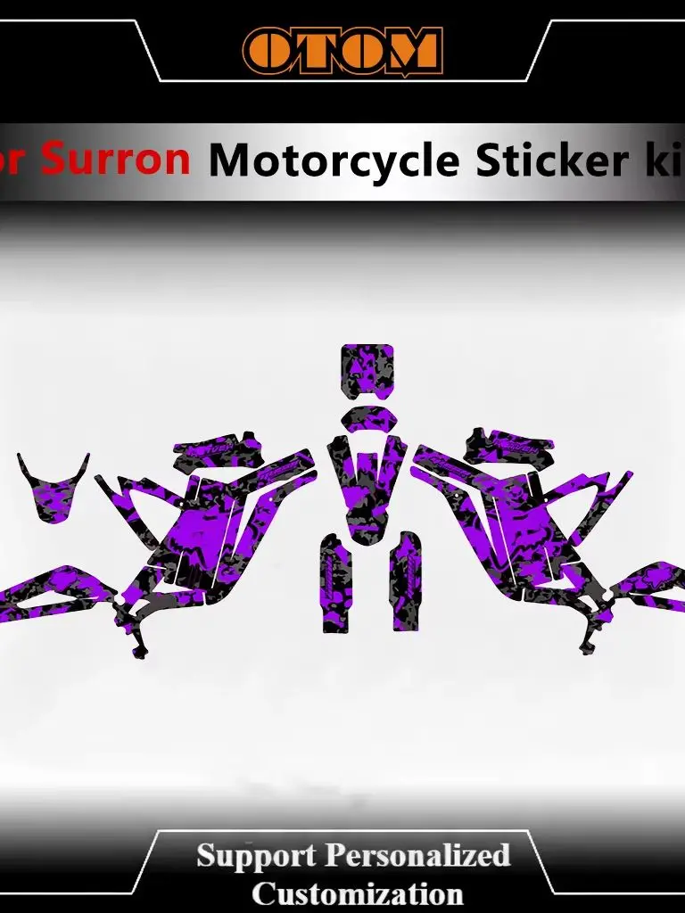 AliExpress NONE For Surron 2022-2025 Motocross Customize Graphics Decals Kit Light Bee X/S Holographic Gravel Full Sticker Kit
