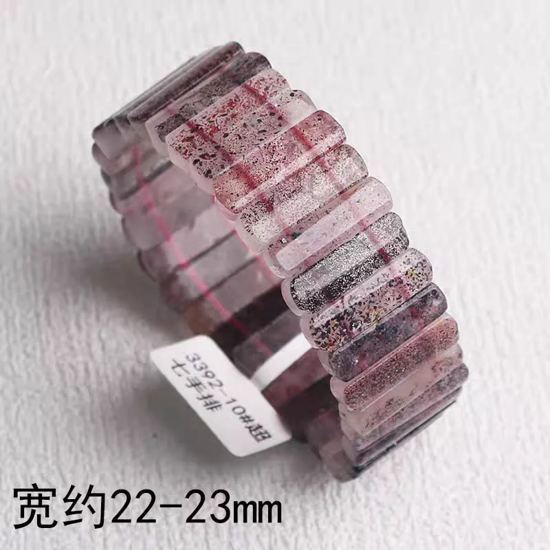 

Натуральный черный супер 7, красный лепидокроцитовый кварцевый браслет, ювелирные изделия для женщин и мужчин, прозрачные прямоугольные бусины AAAAAAA