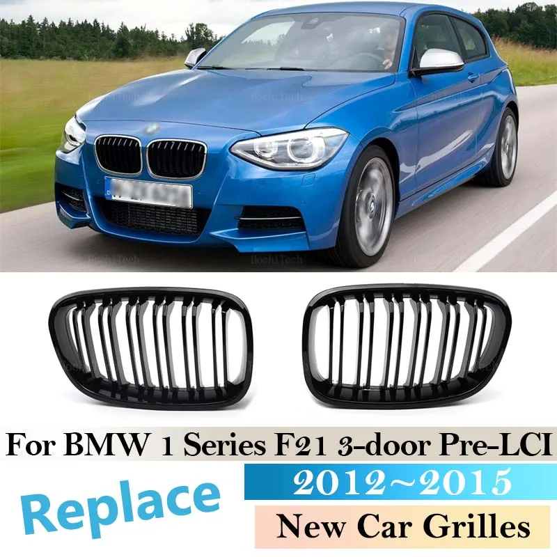 Blackened Sport kit Grill ABS For BMW 1 Series F21 F20 Pre-LCI 2012 ~ 2015 Car Front Kidney Grille Dual Slat Grilles Multi Color