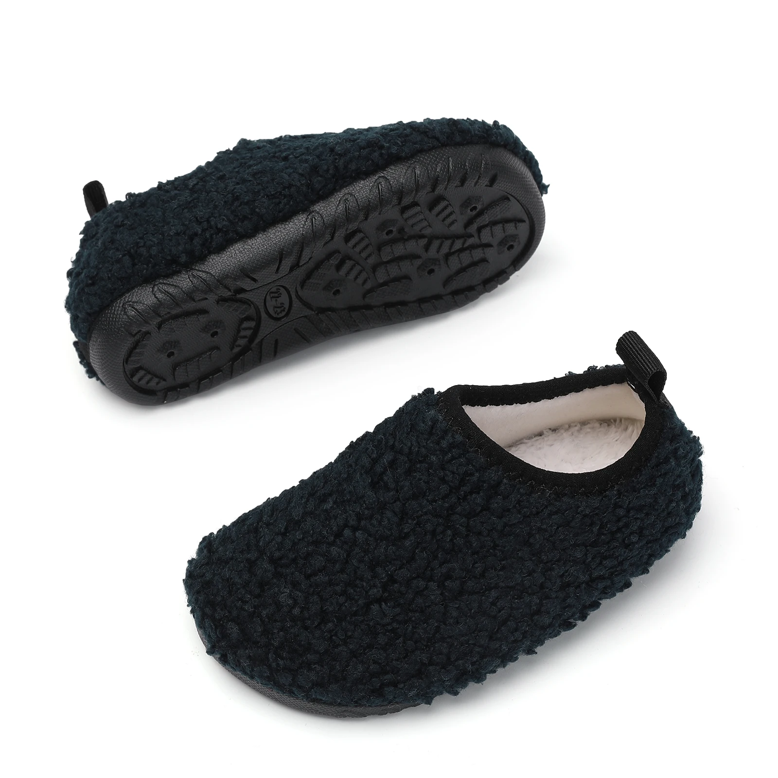 Children Cotton Slippers Solid Warm Kids Winter Home Shoes Boys Girls Plush Floor Shoes Indoor Soft Sole Anti-slip Cotton Shoes