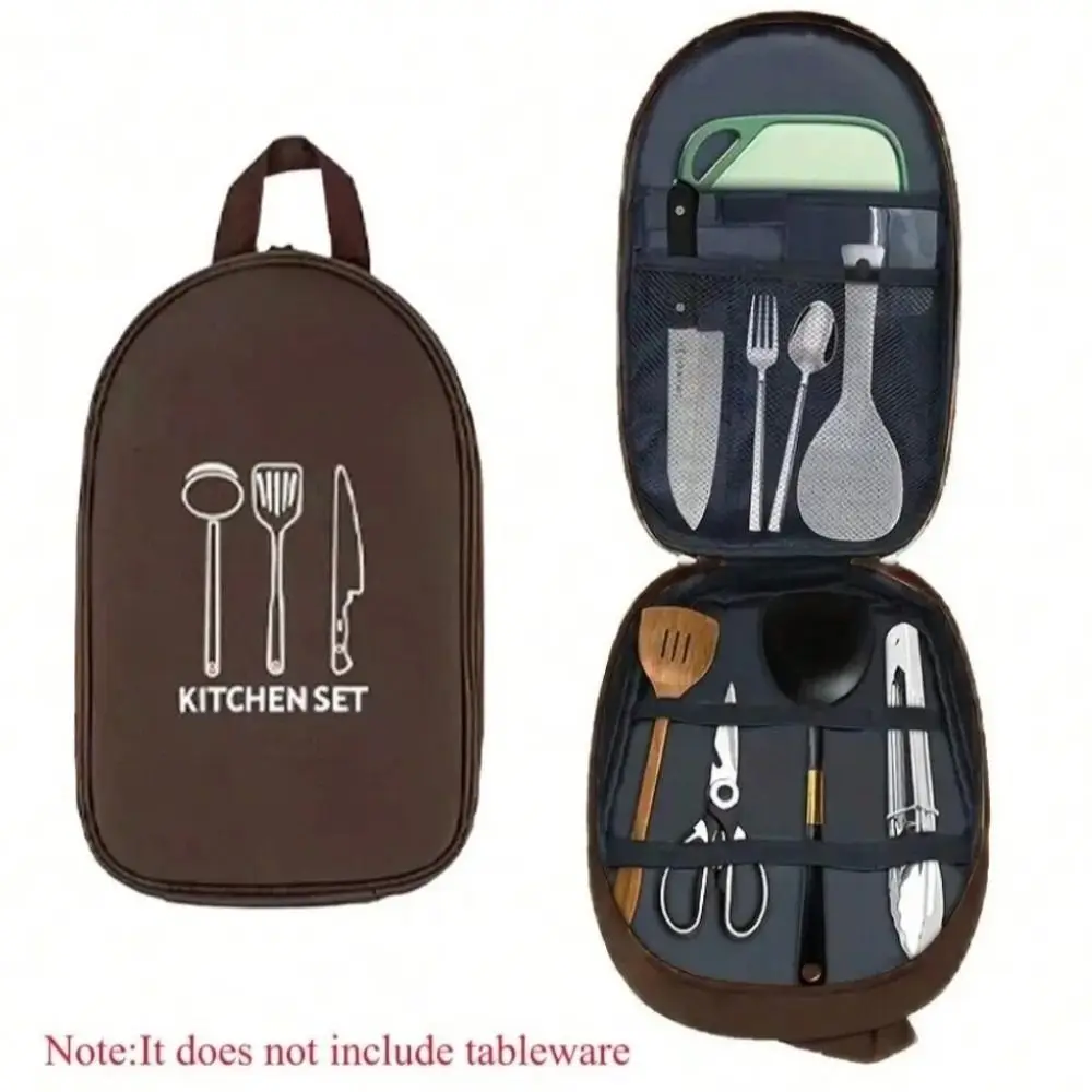 Large Capacity Camping Cookware Bag Container Bag Multi-layer Kitchen Utensil Storage Bag No Tableware Picnic Cooking Bag
