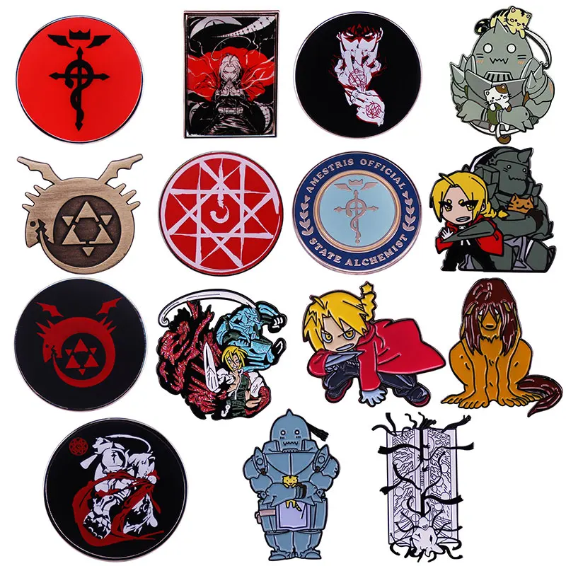 Japanese Anime Fullmetal Alchemist Pins Metal Brooch Badge Fashion Jewellery Clothes Hat Backpack Accessory Gifts