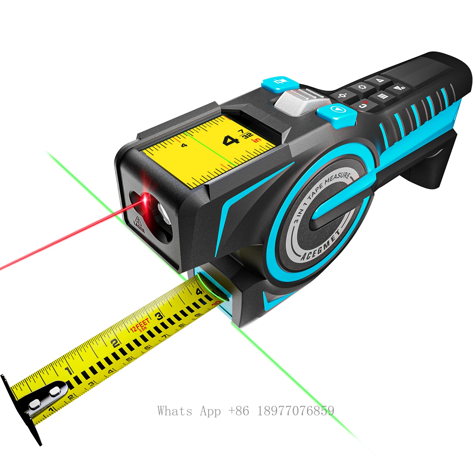 DTX10 Laser Tape Distance Meter 3-in-1 Digital Tape Measure With 2.0 Inch IPS Display