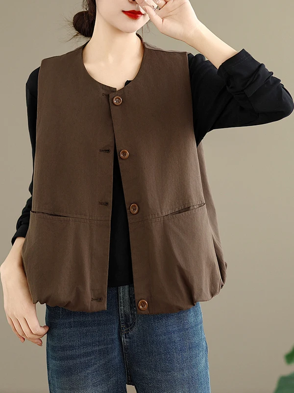 

Свободный хлопковый жилет, весенне-осенняя верхняя одежда Svel, бренд 2025 года, клетчатый кардиган из чистого хлопка с открытой передней частью