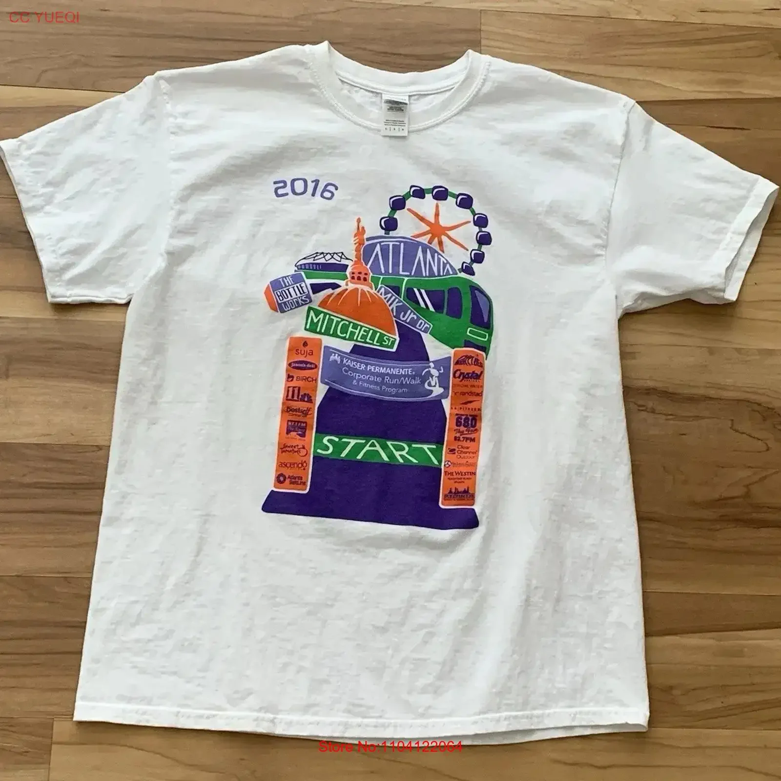 Camiseta Kaiser Permanente Corporate Run Walk Atlanta 2016 para hombre, talla grande, vintage, lavada, suave, unisex, ligeramente versátil