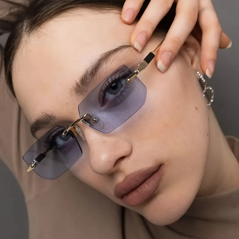 

1pc Y2K Style Geometric Frameless Glasses Modern Chic Design for Women Fashion Accessory Modern Fashion