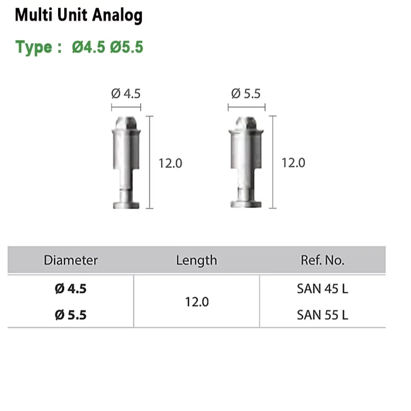 Dentistry Accessories  Analog Multi-Unit Dental Factory Lab for Dental Customized Abutment High Bone Metal for Dentium
