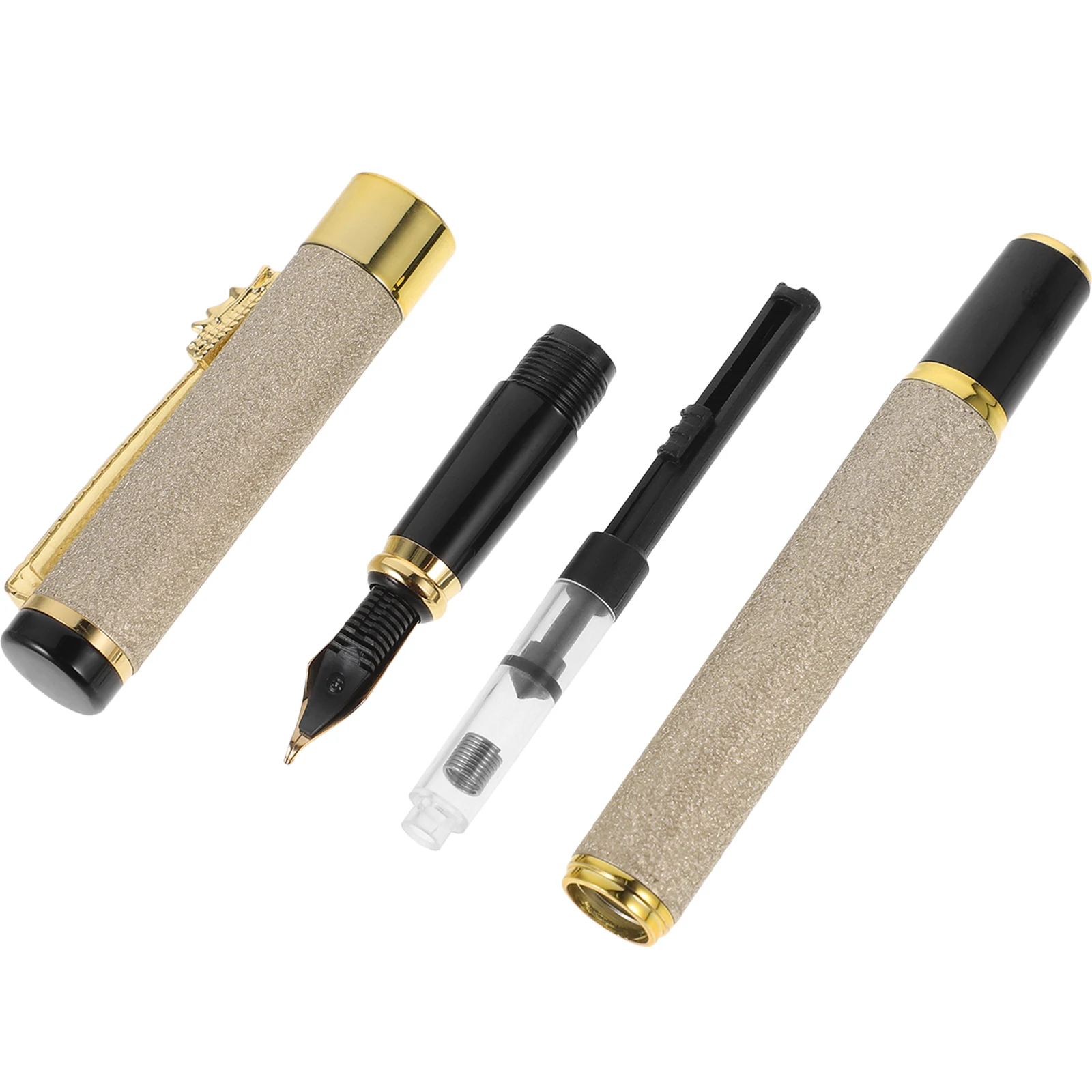 

Metal Fountain Pen Smooth Writing For Calligraphy Drawing Office School Portable Gift Pens Reusable Writing Tool