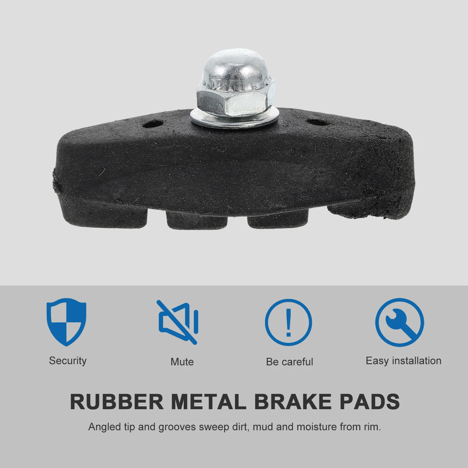 

10 set Bike Pads Rubber Metal Wear-Resistant Bicycle Brake Blocks For Bike Rubber Brake Pads Mountain Road Cycling