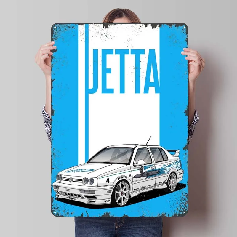 Volkswagen Jetta Tinplate Sign Classic Car Poster Home Living Room Decoration Aesthetic Metal Signs for Wall Art Decoration Bar