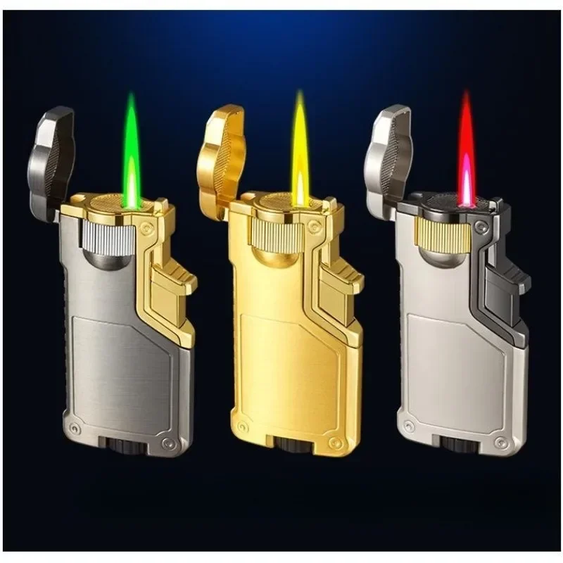 

Metal Windproof Triple Flame Direct Charge Turbo Torch Butane Gas Lighter Portable Kitchen BBQ Cigar Tool Gift for Men