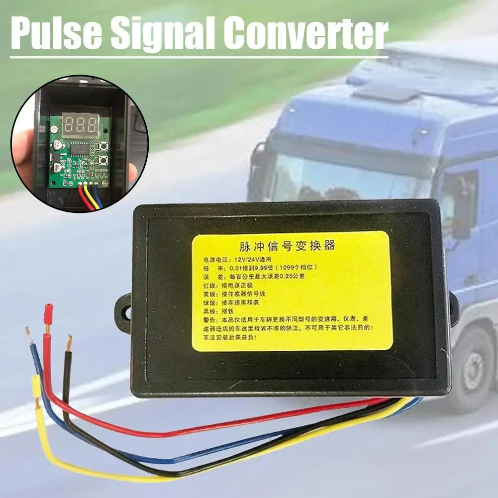 1PC Car Truck Speed Ratio Odometer Speed Ratio Corrector Signal Converter Signal Accessories Converter Black Car Pulse