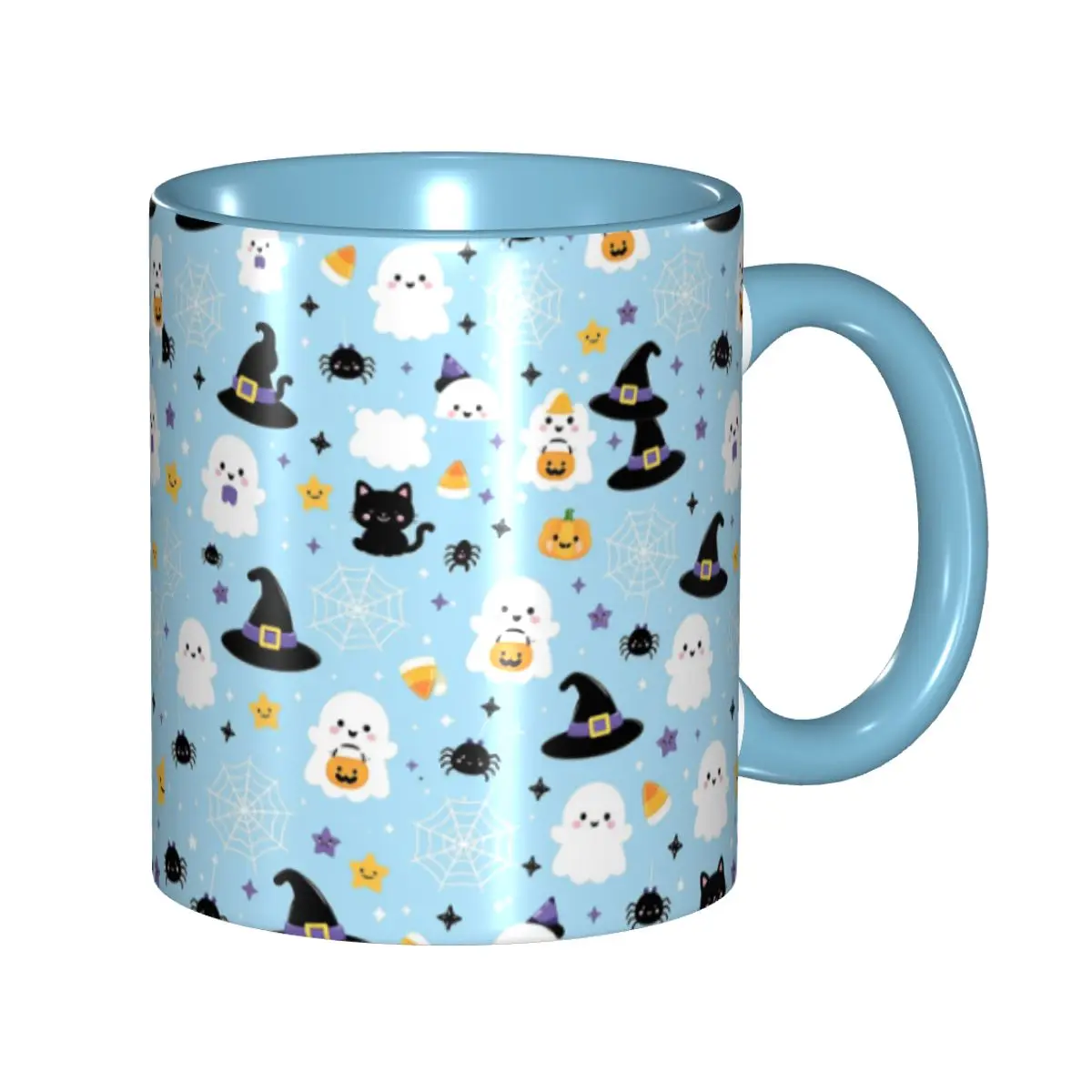 Cute Spooky Ghosts Halloween Merch Coffee Mug Funny Cup Gifts