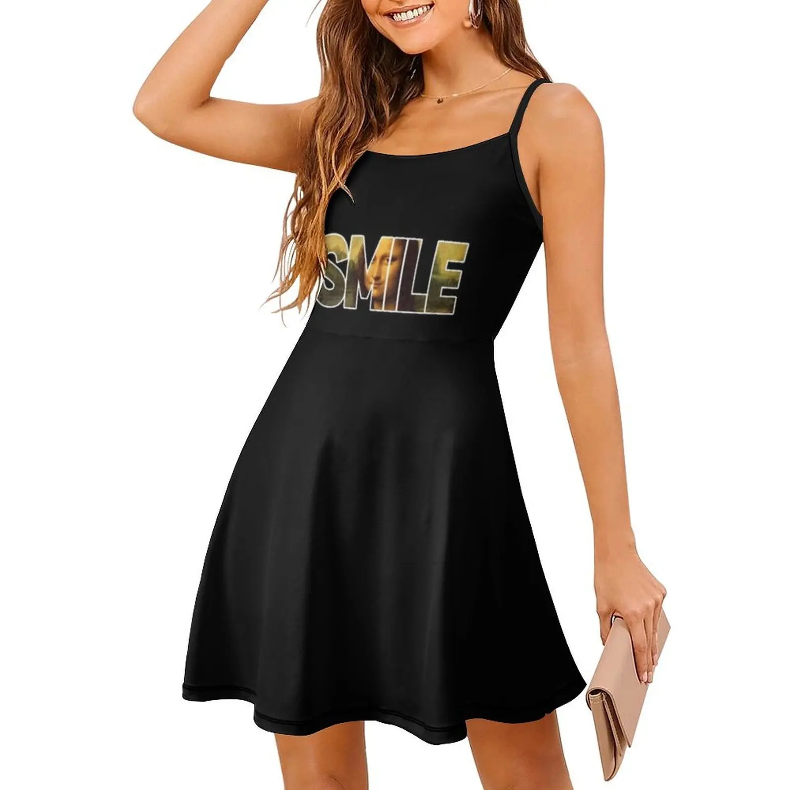 الموناليزا ابتسامة خمر فستان بوهيمي نفخة الأكمام أو بلا أكمام خيارات للنساء فستان الموناليزا ابتسامة الموناليزا خمر المون