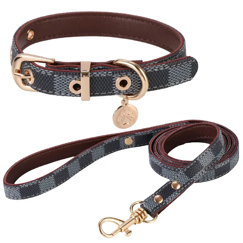 Fashion Brand Monogram Pet Collar Set Teddy Shih Tzu Dog Leash and Lead Cat Accessories Wholesale view 5