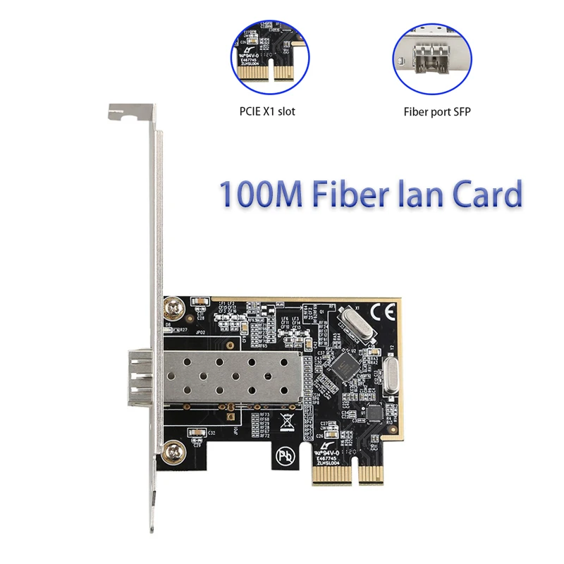 

PCIe 100M Fiber lan Card 10/100mbps Game PCI-E Network Card Adapter high-speed Fiber port SFP gaming adaptive pci express for PC