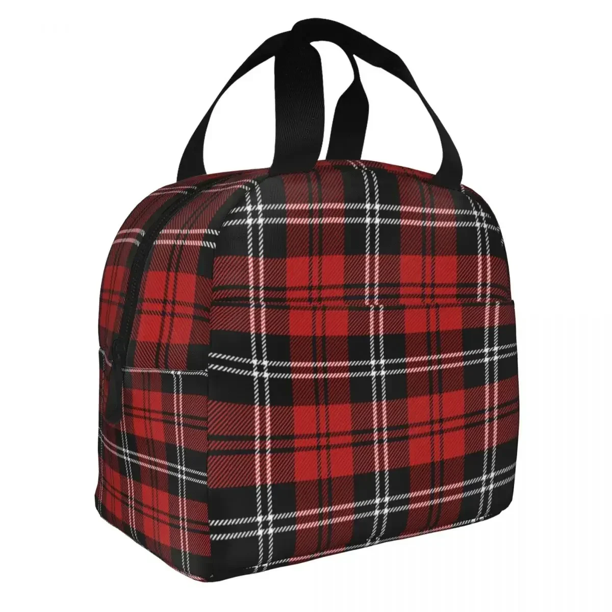 Christmas New Year Tartan Plaid Insulated Lunch Bags Thermal Bag Reusable Scottish Big Capacity Tote Lunch Box Men Women Outdoor