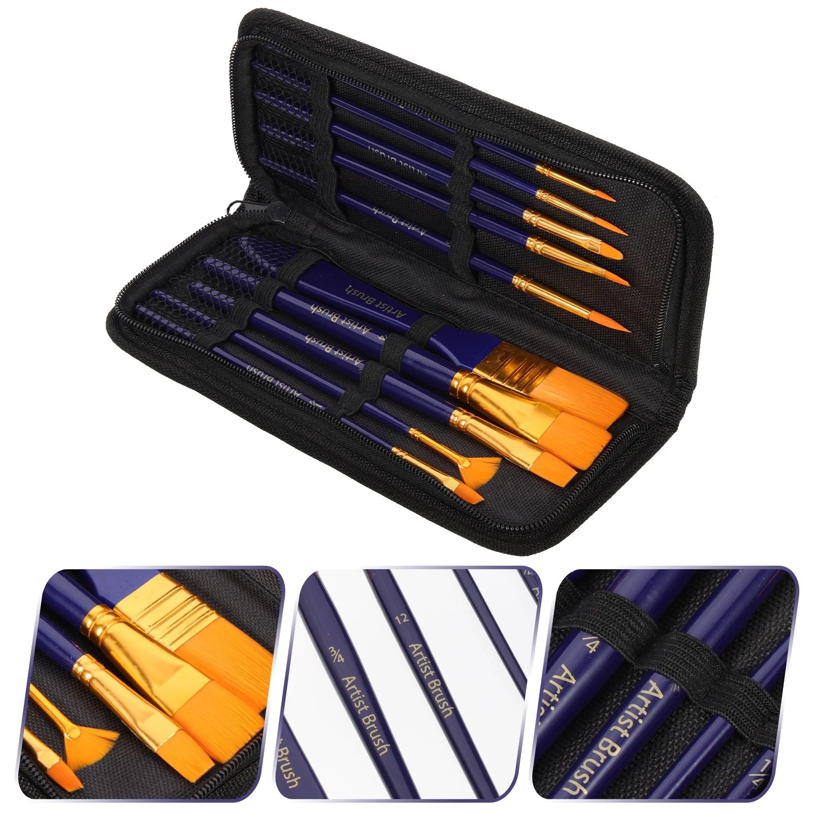 1 set Professional Paintbrush Set Ergonomic Lightweight Oil Watercolor Brushes Multi-Function Portable Supplies