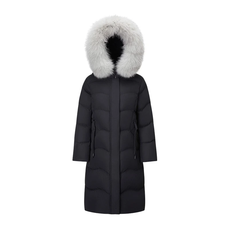 Chericom ロングダウンジャケット女性のための 2025 冬の新作毛皮の襟付きフード付きダウンコート暖かい通勤女性コートエレガント Y309212Y