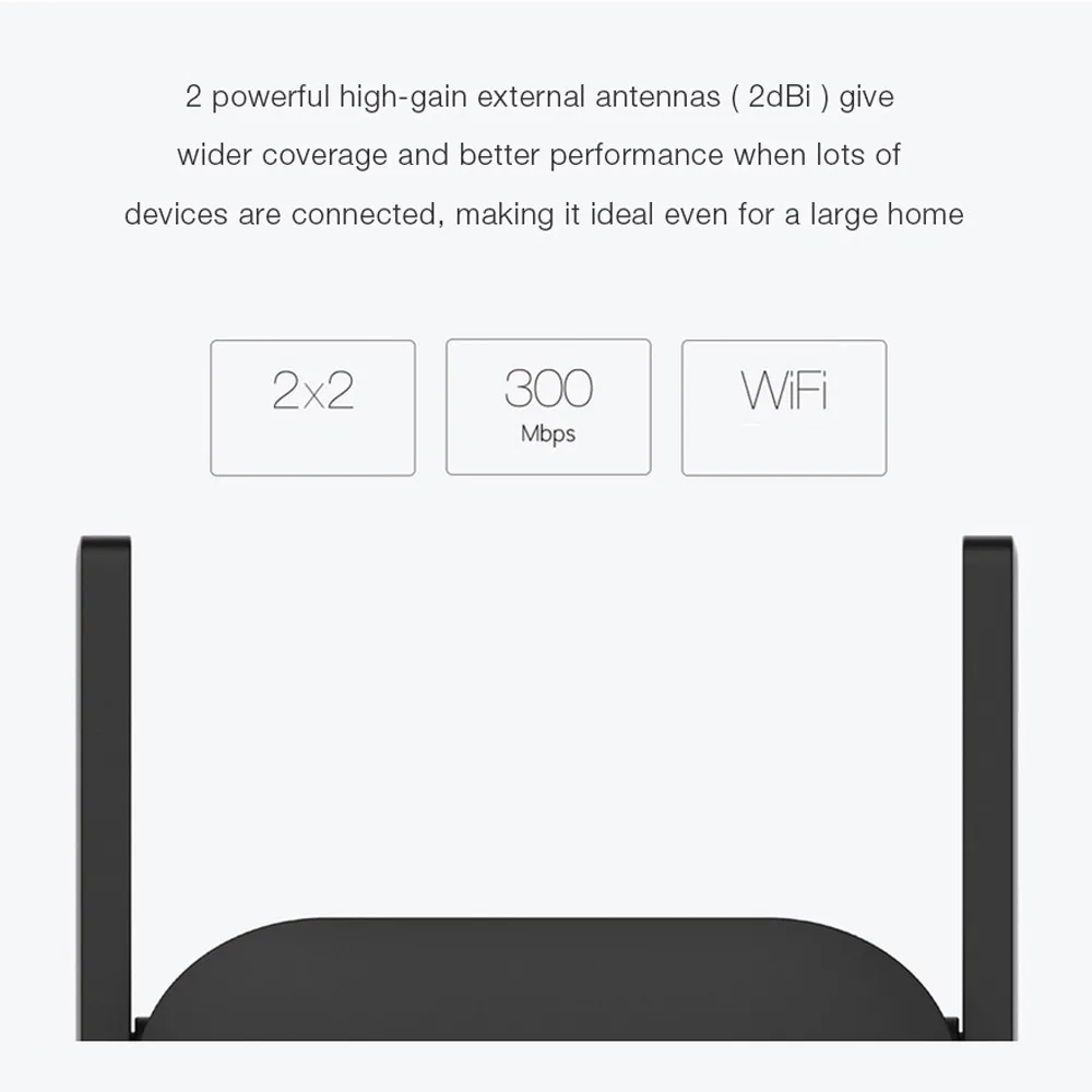 Xiaomi Mijia WiFi Repeater Pro 300M Mi Amplifier Network Expander Router Power Extender Roteador 2 Antenna for Router Wi-Fi