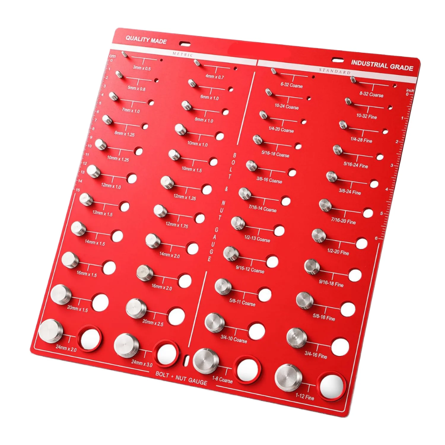 Industrial DIY Bolt Nut Thread Checker Carbon Steel 34 Thread Extension Identifier Gauge Durable Inch Metric Screw Size OEM