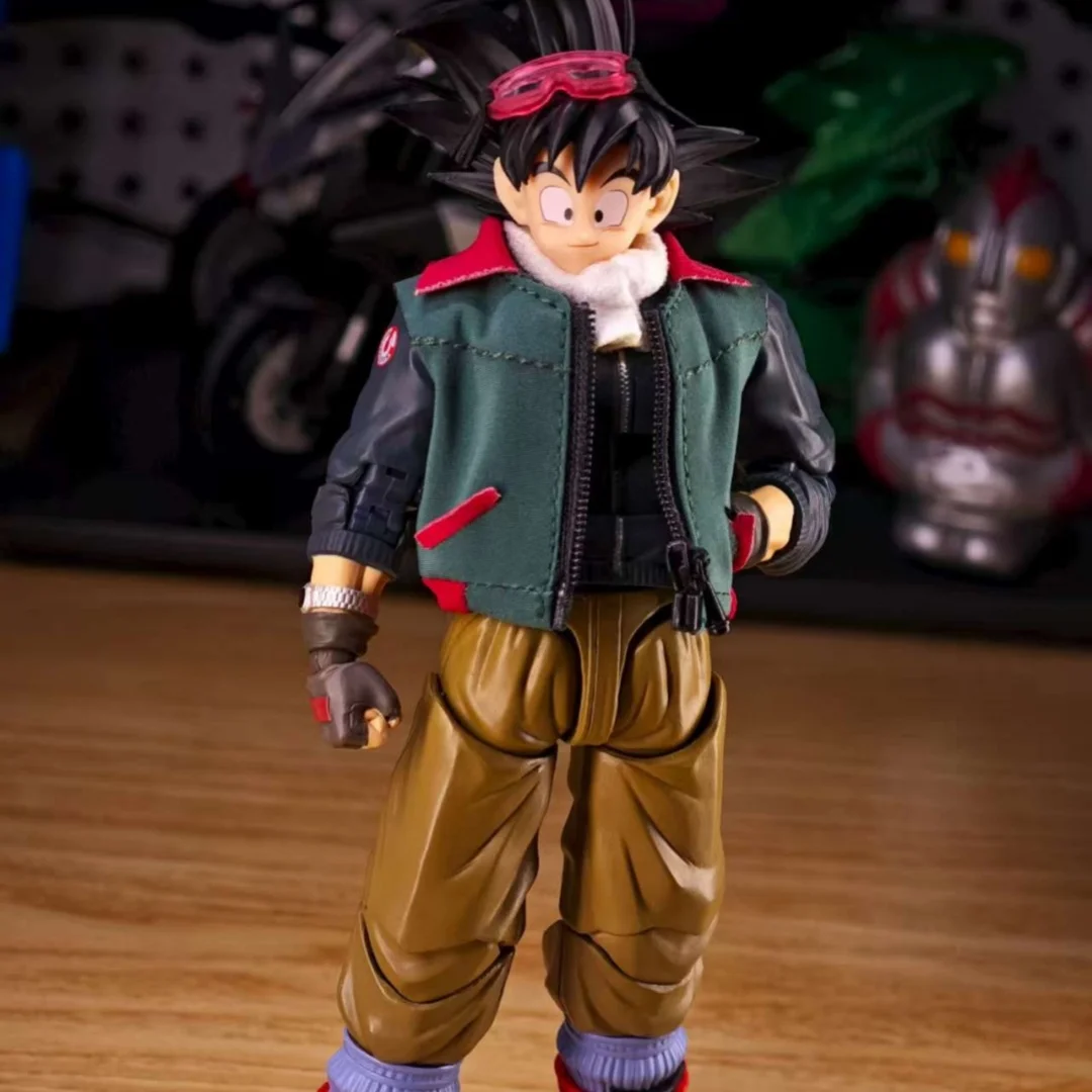 Dragon Ball Anime Shf Goku gafas de sol y bufandas hechas a mano ropa construcción en alambre de hierro es adecuada para juguete humanoide móvil 1/12