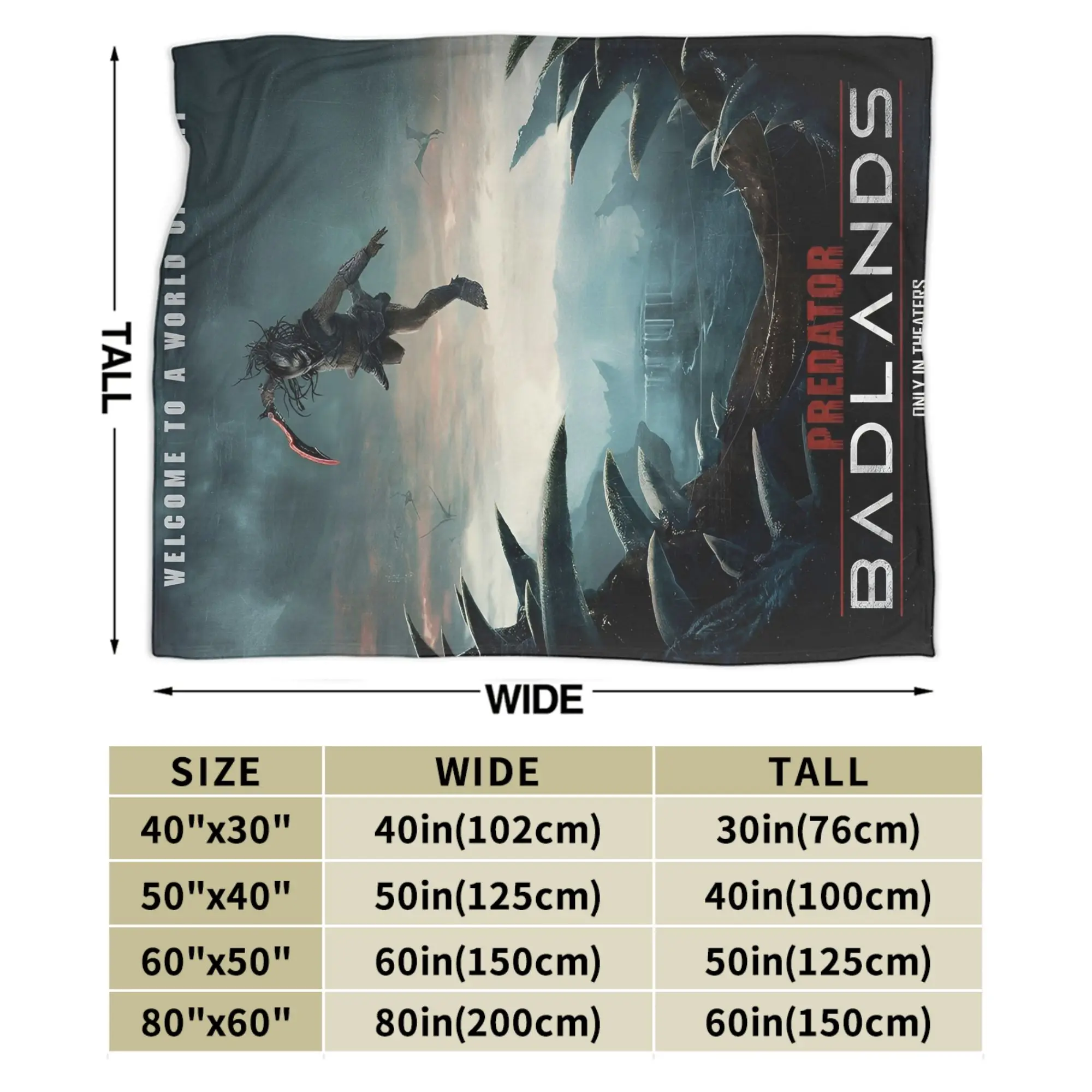 المفترس: بطانيات بادلاندز، بطانيات مريحة من الصوف فائق النعومة، مفرش سرير #5
