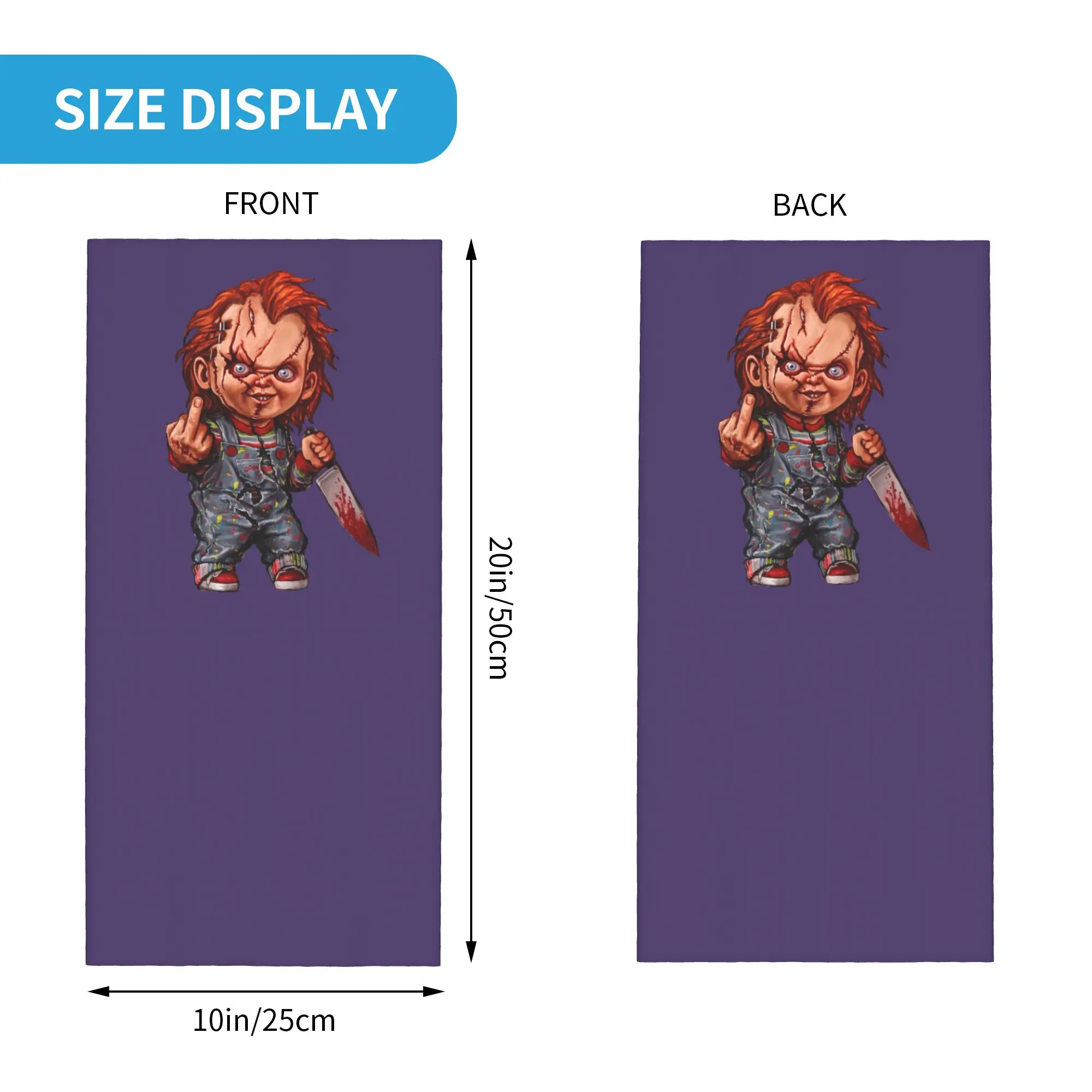 Custom The Killer Doll Chucky Bandana Neck Warmer Men Women Winter Ski Hiking Scarf Gaiter Child's Play Horror Movie Face Cover