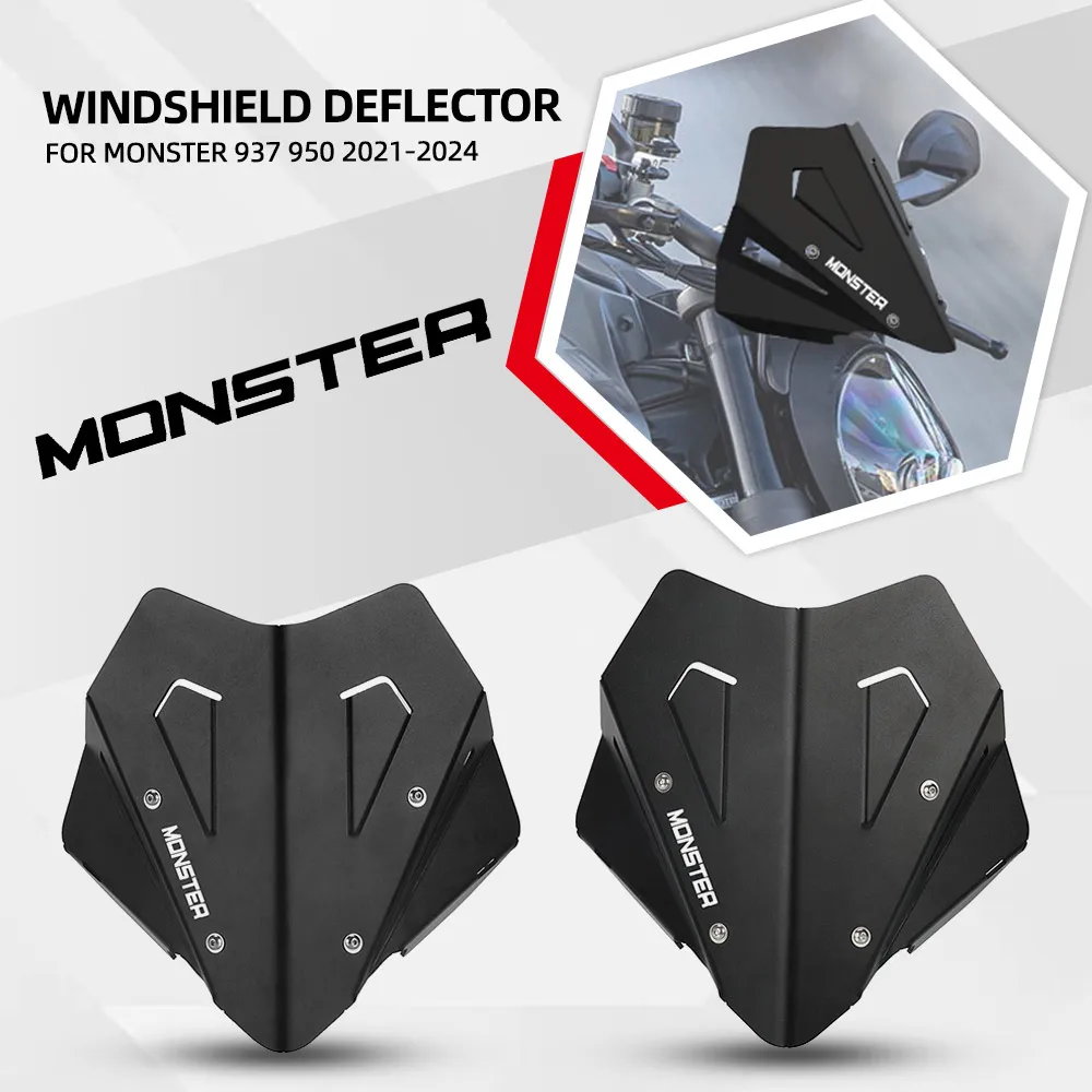 Windscreen Windshield For DUCATI MONSTER 937 950 2021 2022 2023-2024 Monster937 Monster950 Visor Wind Shield Screen Deflectors