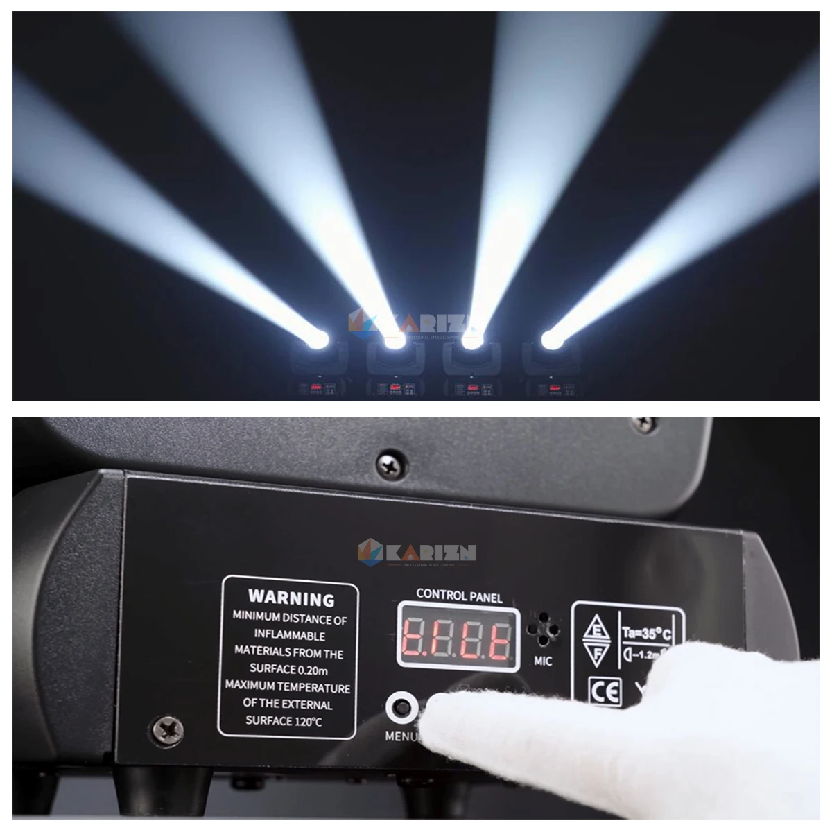 Flycase لتأثير ضوء المسرح LED ، شعاع Gobo ، رأس متحرك ، 18 موشور ، DMX512 ، حفل النادي ، بدون ضرائب ، 2x ، واط