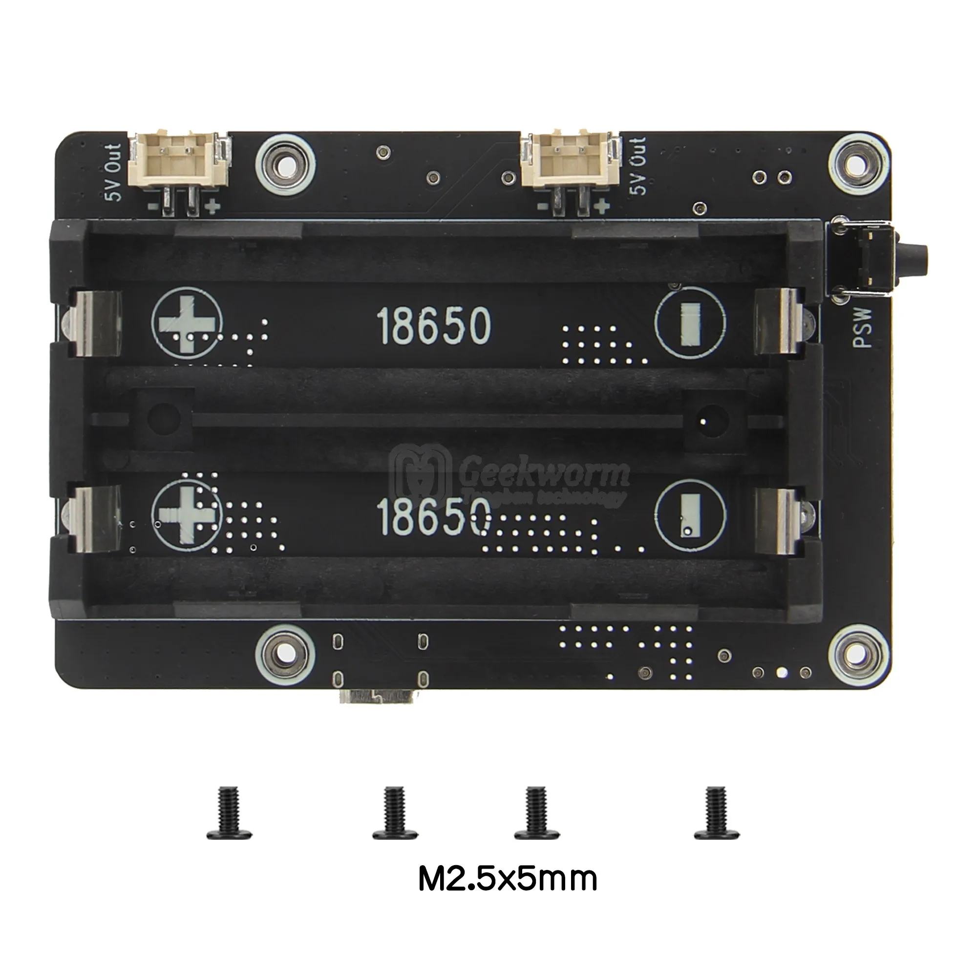 Geekworm Raspberry Pi 5 18650 UPS, X1200 V1.2 Power Mangement