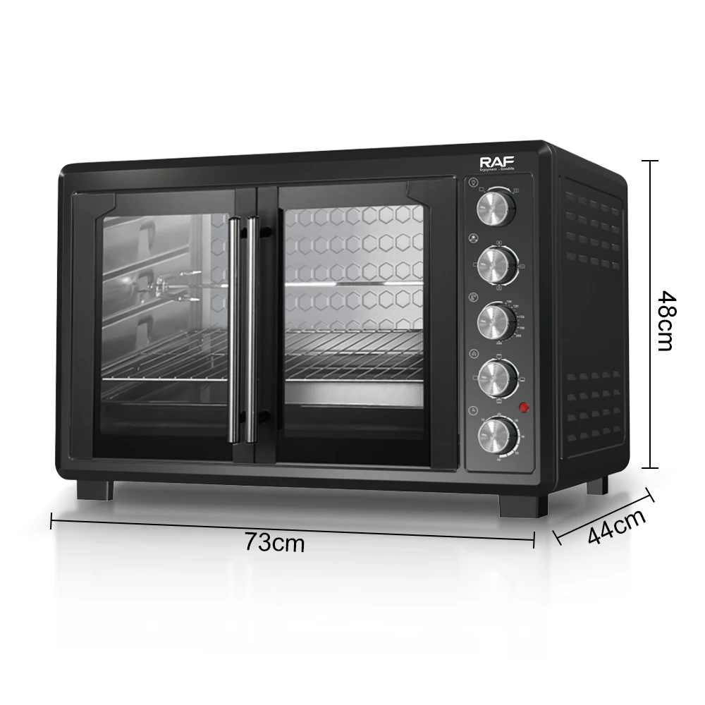2800W Electric Oven Large Capacity 120L Countertop Baking Oven With Even Heating Temperature Control And Glass Door Cooking
