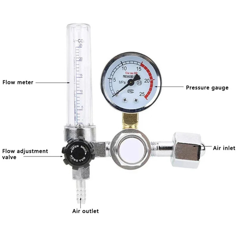 Medidor de flujo de argón, regulador de argón Mig Tig 0-25 Mpa, medidor de flujo estándar, dispositivo de soldadura, reductor de presión de argón, gran oferta