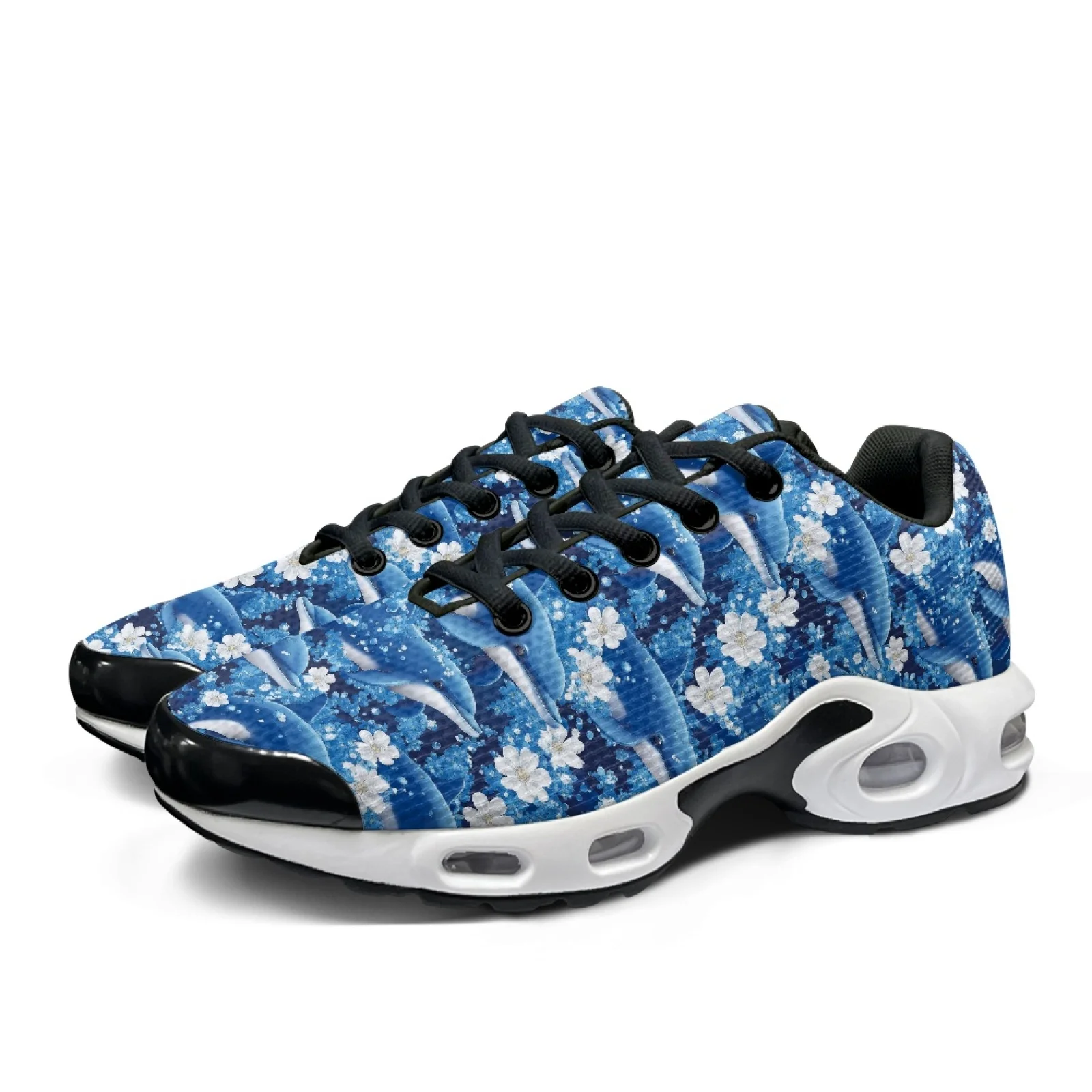 PENSTROLL Dolphins Flower Tennis Sneakers Running Tennis Shoes for Men, Split Sole Non Slip Work Sneakers