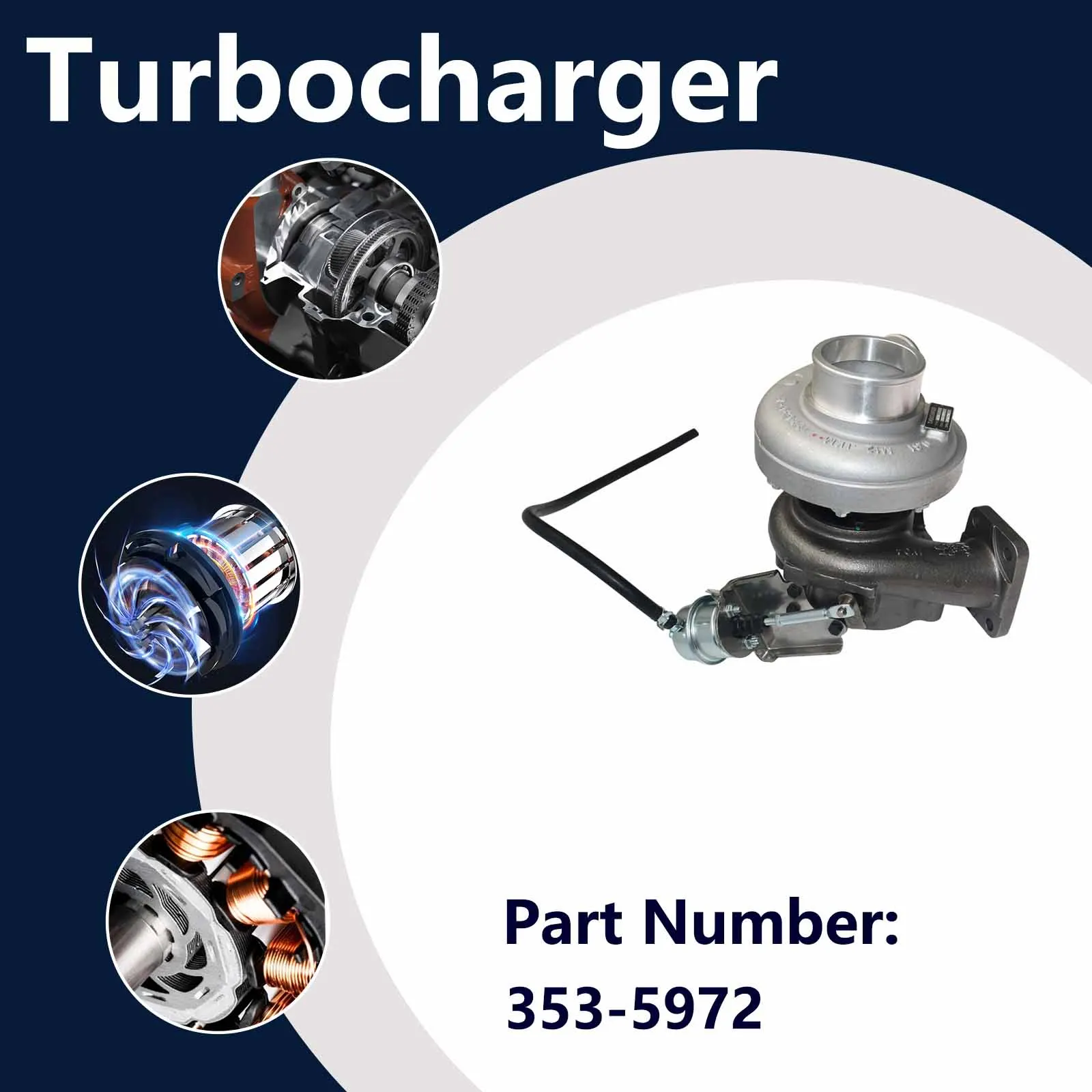 353-5972 Turbocharger For Caterpillar CAT 579C 2384C 2484C 559C Products For Forestry